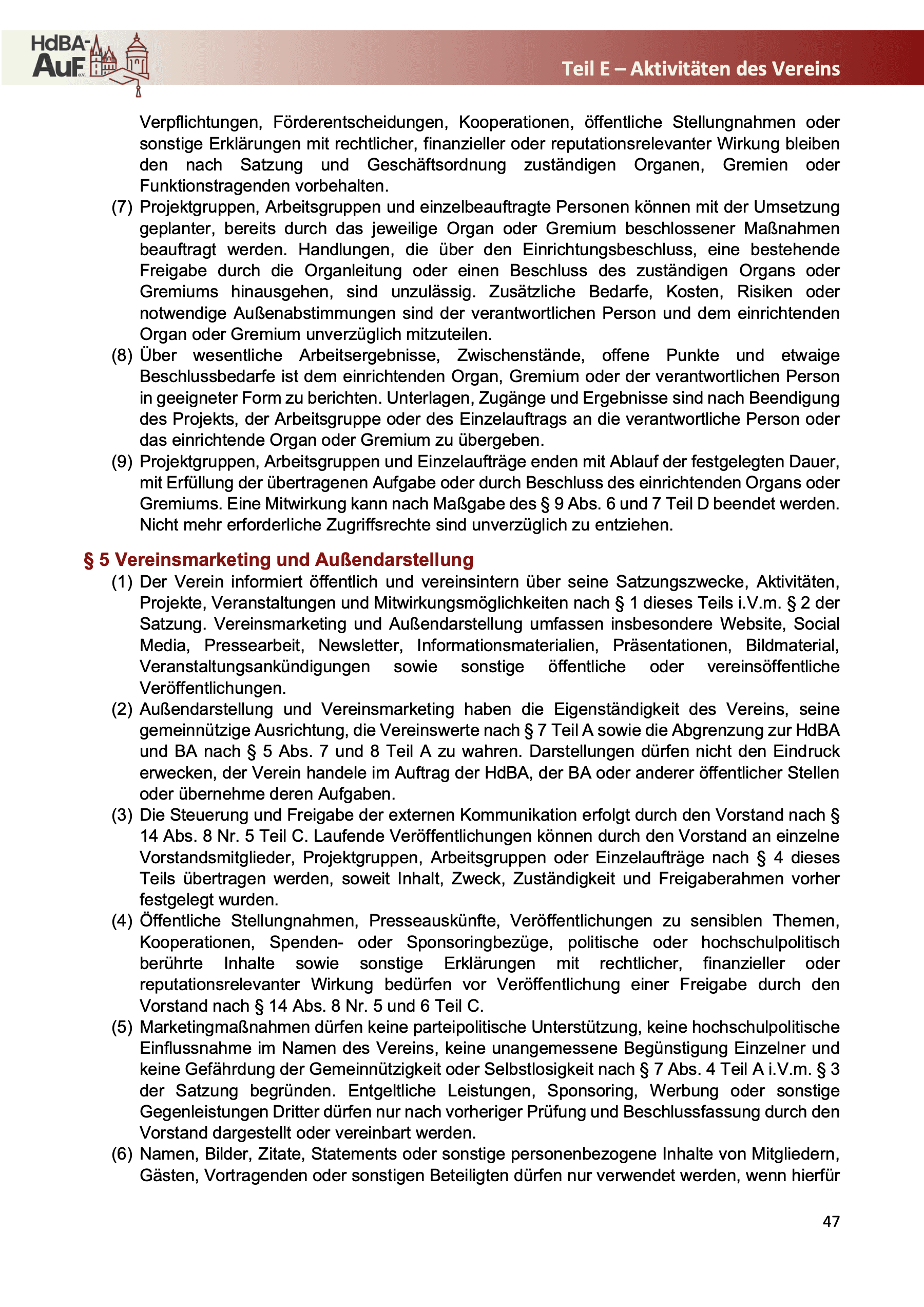 Geschäftsordnung — Seite 49 von 52