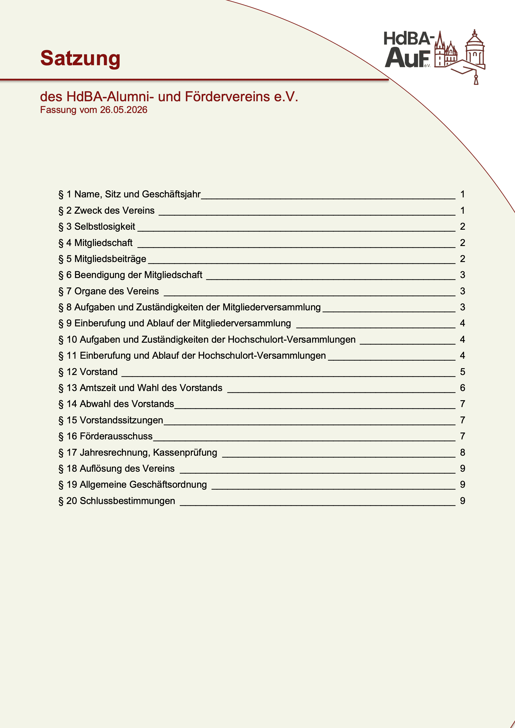Satzung — Seite 1 von 10